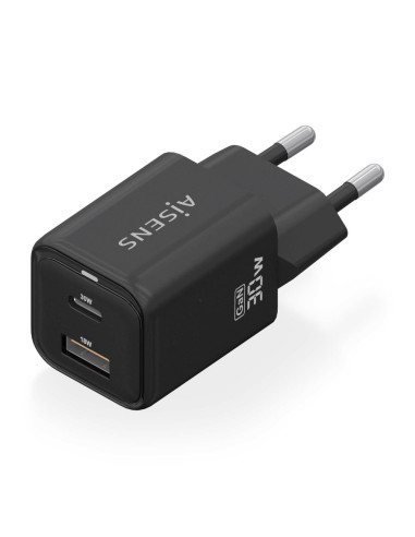 AISENS ASCH-30W2P021-BK cargador de dispositivo móvil Universal Corriente alterna Carga rápida Interior
