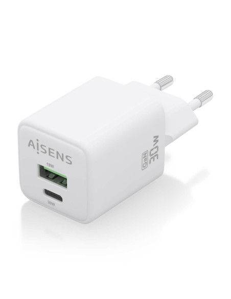 AISENS ASCH-30W2P037-W cargador de dispositivo móvil Universal Corriente alterna Carga rápida Interior
