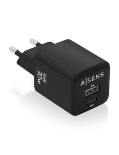 AISENS ASCH-30W2P038-BK cargador de dispositivo móvil Universal Corriente alterna Carga rápida Interior