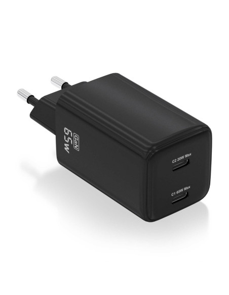 AISENS ASCH-65W2P040-BK cargador de dispositivo móvil Universal Corriente alterna Carga rápida Interior