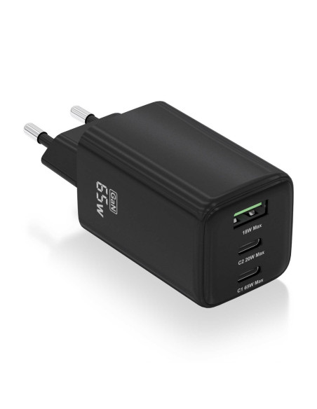 AISENS ASCH-65W3P042-BK cargador de dispositivo móvil Universal Corriente alterna Carga rápida Interior
