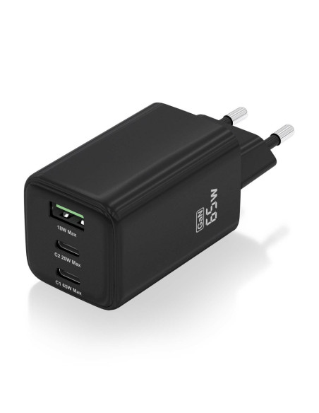 AISENS ASCH-65W3P042-BK cargador de dispositivo móvil Universal Corriente alterna Carga rápida Interior