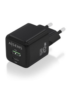 AISENS ASCH-20W2P011-BK cargador de dispositivo móvil Universal Corriente alterna Carga rápida Interior 2