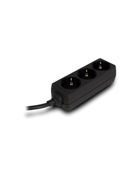 Ewent EW3959 base múltiple 1,5 m 3 salidas AC Interior Negro