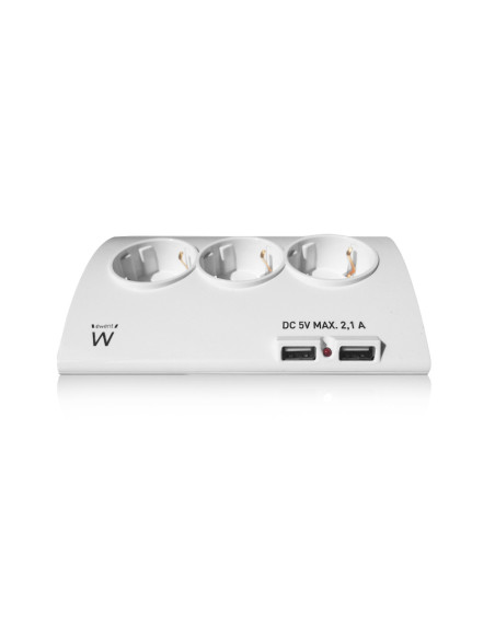 Ewent EW3935 base múltiple 1,5 m 5 salidas AC Interior Blanco
