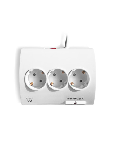 Ewent EW3935 base múltiple 1,5 m 5 salidas AC Interior Blanco