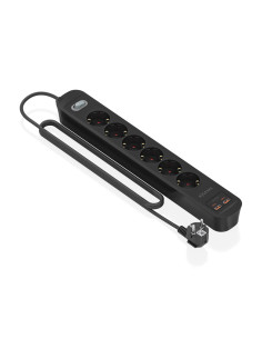 AISENS Regleta de Enchufes Multifuncion con 6 Tomas + Cargador PD3.0 20W 2xUSB-C, 2xUSB-A, 1.4m, Negro 2