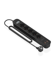 AISENS Regleta de Enchufes Multifuncion con 5 Tomas + Cargador PD3.0 20W 2xUSB-C, 2xUSB-A, 1.4m, Negro 2