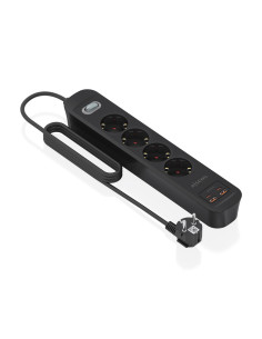 AISENS Regleta de Enchufes Multifuncion con 4 Tomas + Cargador PD3.0 20W 2xUSB-C, 2xUSB-A, 1.4m, Negro 2