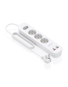 AISENS Regleta de Enchufes Multifuncion con 3 Tomas + Cargador PD3.0 20W 2xUSB-C, 2xUSB-A, 1.4m, Blanco 2