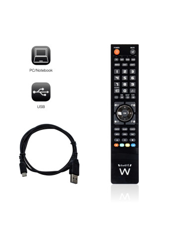 Ewent EW1570 mando a distancia DTT, DVD/Blu-ray, Proyector, SAT, STB, Altavoz para barra de sonido, TV, Universal, VCR Botones