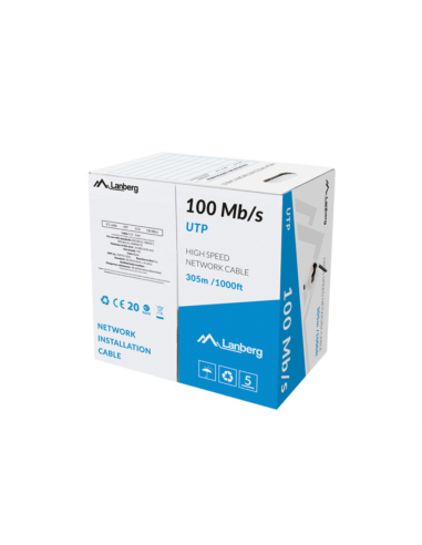Lanberg LCU5-10CC-0305-BK cable de red Negro 305 m U/UTP (UTP)