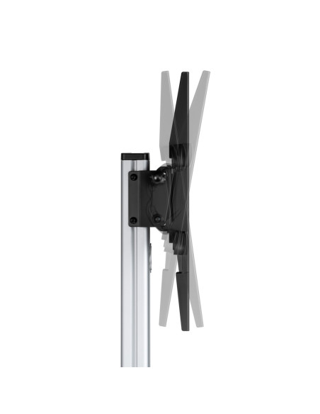 AISENS Floor Stand with Wheel, DVD Tray for Monitor/TV 50Kg from 37-86, Black-Silver