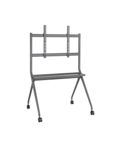 AISENS Soporte De Suelo Pro Con Rueda, 1 Bandeja Para Pantalla Interactiva/TV 120kg De 50-86, Negro