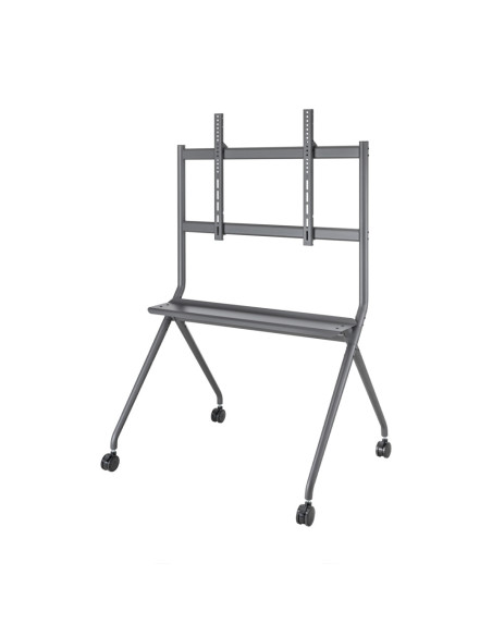 AISENS Soporte De Suelo Pro Con Rueda, 1 Bandeja Para Pantalla Interactiva/TV 120kg De 50-86, Negro