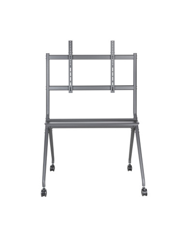 AISENS Soporte De Suelo Pro Con Rueda, 1 Bandeja Para Pantalla Interactiva/TV 120kg De 50-86, Negro