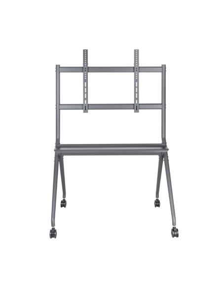 AISENS Soporte De Suelo Pro Con Rueda, 1 Bandeja Para Pantalla Interactiva/TV 120kg De 50-86, Negro