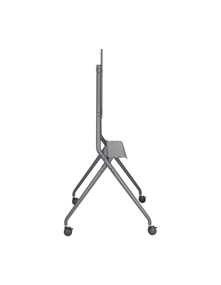 AISENS Soporte De Suelo Pro Con Rueda, 1 Bandeja Para Pantalla Interactiva/TV 120kg De 50-86, Negro