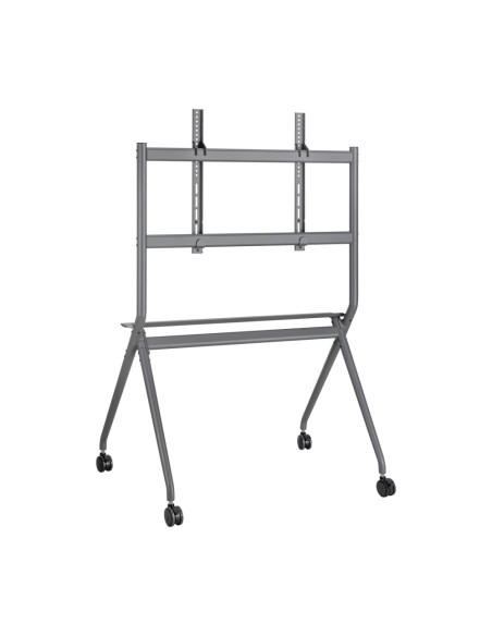 AISENS Soporte De Suelo Pro Con Rueda, 1 Bandeja Para Pantalla Interactiva/TV 120kg De 50-86, Negro