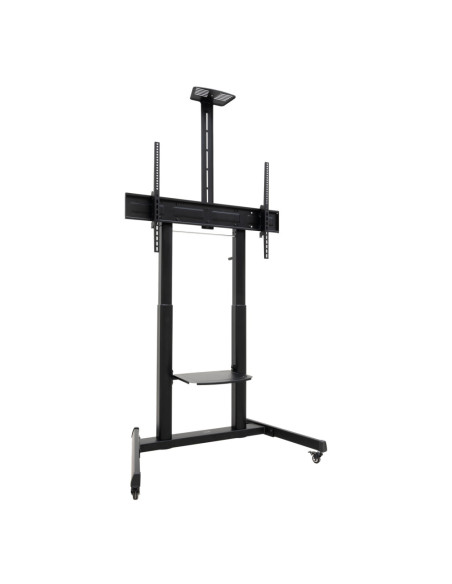 TooQ “AQUILES” Soporte de Suelo con Ruedas con Regulación de Altura para Pantallas 60"-100", Negro