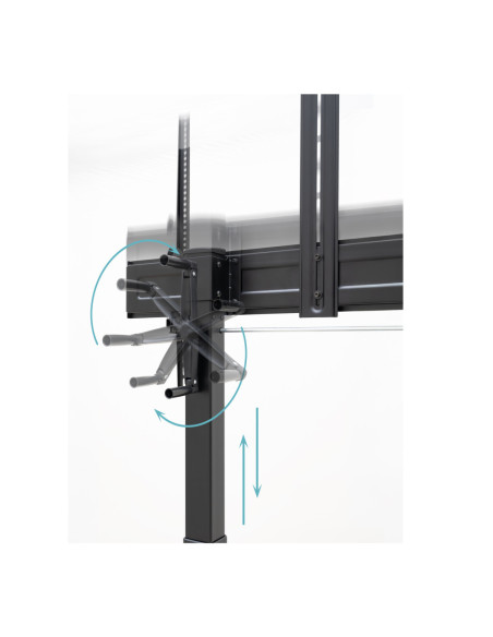 TooQ “AQUILES” Soporte de Suelo con Ruedas con Regulación de Altura para Pantallas 60"-100", Negro
