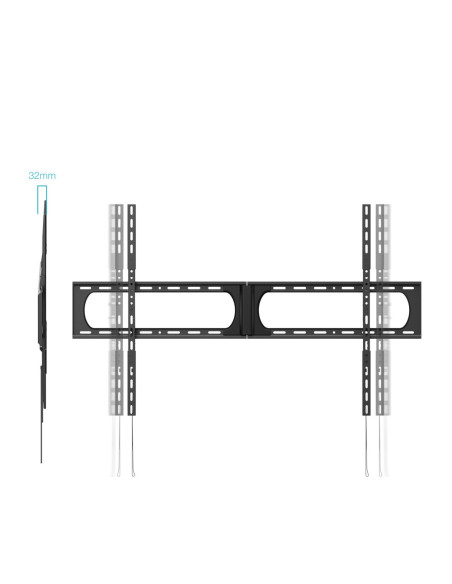 TooQ Soporte Fijo de Pared para Pantallas 37”-140”, Negro