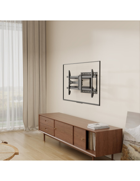 AISENS Soporte Pro Giratorio, Inclinable y Nivelable para Monitor/TV 50kg de 43"-80", Negro