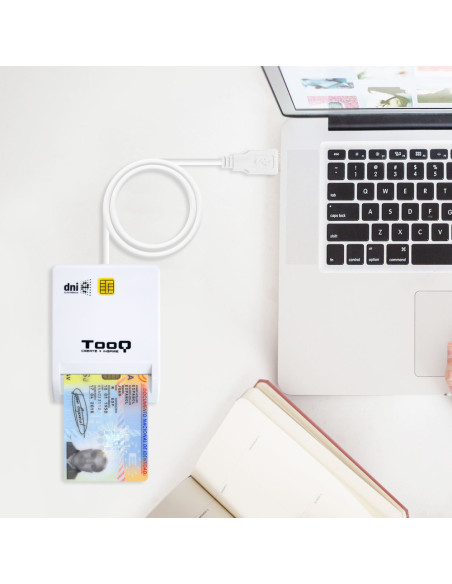 TooQ TQR-210W lector de tarjeta inteligente Interior USB 2.0 Blanco
