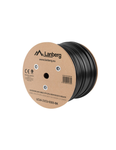 Lanberg LCU6-21CU-0305-BK cable de red Negro 305 m Cat6 U/UTP (UTP)