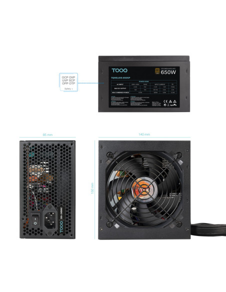 TooQ Fuente de Alimentación ATX 650W APFC 80Plus Bronze