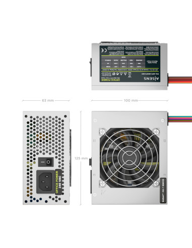 AISENS Fuente Alimentacion SFX 500W OEM, Plata