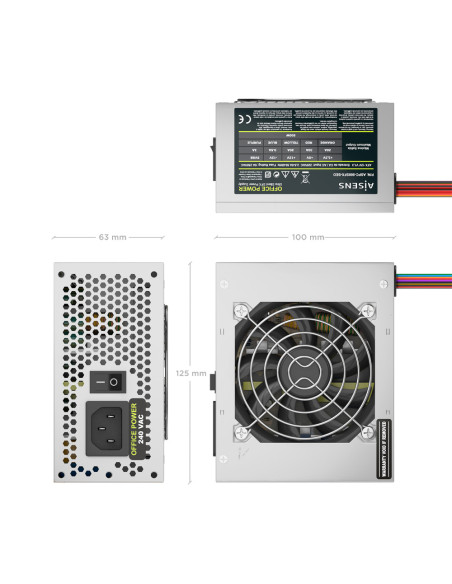 AISENS Fuente Alimentacion SFX 500W OEM, Plata