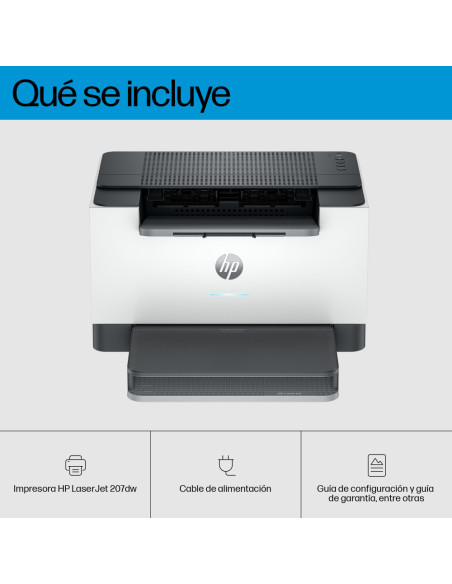 HP LaserJet M207dw Inalámbrico Blanco y negro Impresora, A doble cara