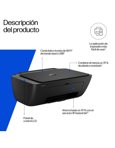 HP DeskJet 2920 Inalámbrico All-in-One Color Impresora, Instant Ink