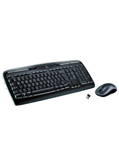 Logitech MK330 teclado Ratón incluido Oficina USB QWERTY Español Negro, Gris