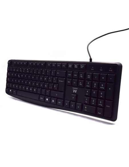Ewent EW3001 teclado Oficina USB QWERTY Español Negro