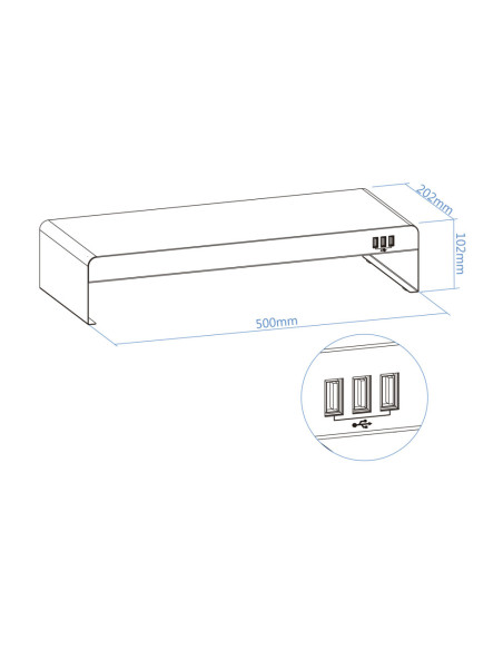 TooQ TQMR0124 soporte para monitor Escritorio Negro