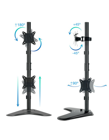 TooQ Soporte de mesa para 2 pantallas 17"-32" verticales