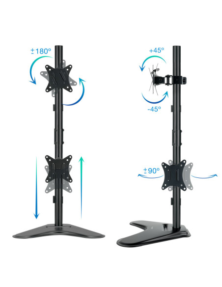 TooQ Soporte de mesa para 2 pantallas 17"-32" verticales