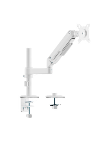 AISENS Soporte de Mesa Eco Contrapeso Giratorio e Inclinable para Monitor/TV 9kg (3 PIVOTES, 1 BRAZO) de 17-32, Blanco