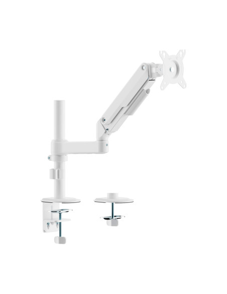 AISENS Soporte de Mesa Eco Contrapeso Giratorio e Inclinable para Monitor/TV 9kg (3 PIVOTES, 1 BRAZO) de 17-32, Blanco