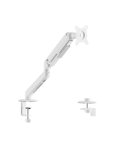 AISENS Soporte de Mesa Eco Contrapeso Giratorio e Inclinable para Monitor/TV 9kg (3 PIVOTES, 1 BRAZO) de 17-32, Blanco