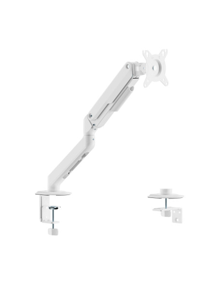 AISENS Soporte de Mesa Eco Contrapeso Giratorio e Inclinable para Monitor/TV 9kg (3 PIVOTES, 1 BRAZO) de 17-32, Blanco
