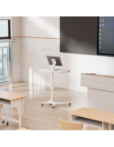 AISENS Soporte de Mesa Eco Inclinable para Monitor/POS 6.5kg de 10"-27", Blanco