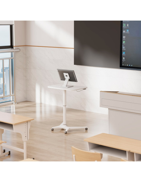 AISENS Soporte de Mesa Eco Inclinable para Monitor/POS 6.5kg de 10"-27", Blanco