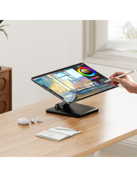AISENS Soporte de Mesa Eco Inclinable para Monitor/POS 6.5kg de 10"-27", Negro