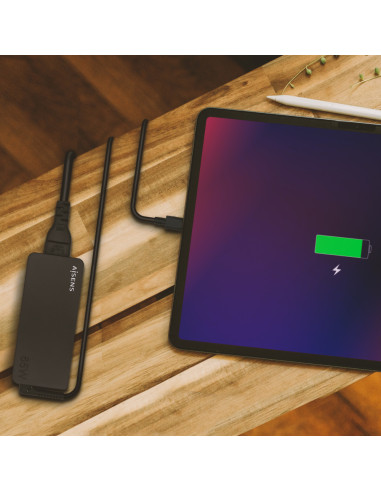 AISENS Cargador 65W PD3.0 1XUSB-C 1.8M, Negro