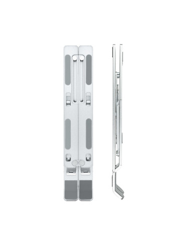 TooQ Soporte Elevador para Portátiles, Tablets, Móviles y Libros, Plata