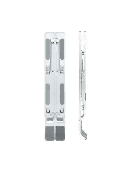 TooQ Soporte Elevador para Portátiles, Tablets, Móviles y Libros, Plata