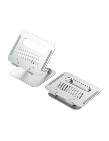 AISENS Soporte de Sobremesa XL 10-17 Ajustable para Portatil / Tablet, Plata